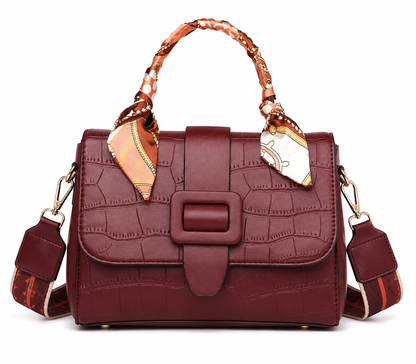 Sac à main rétro effet croco – Élégance Chic