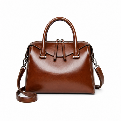 Sac à main vintage marron deux formats avec bandoulière