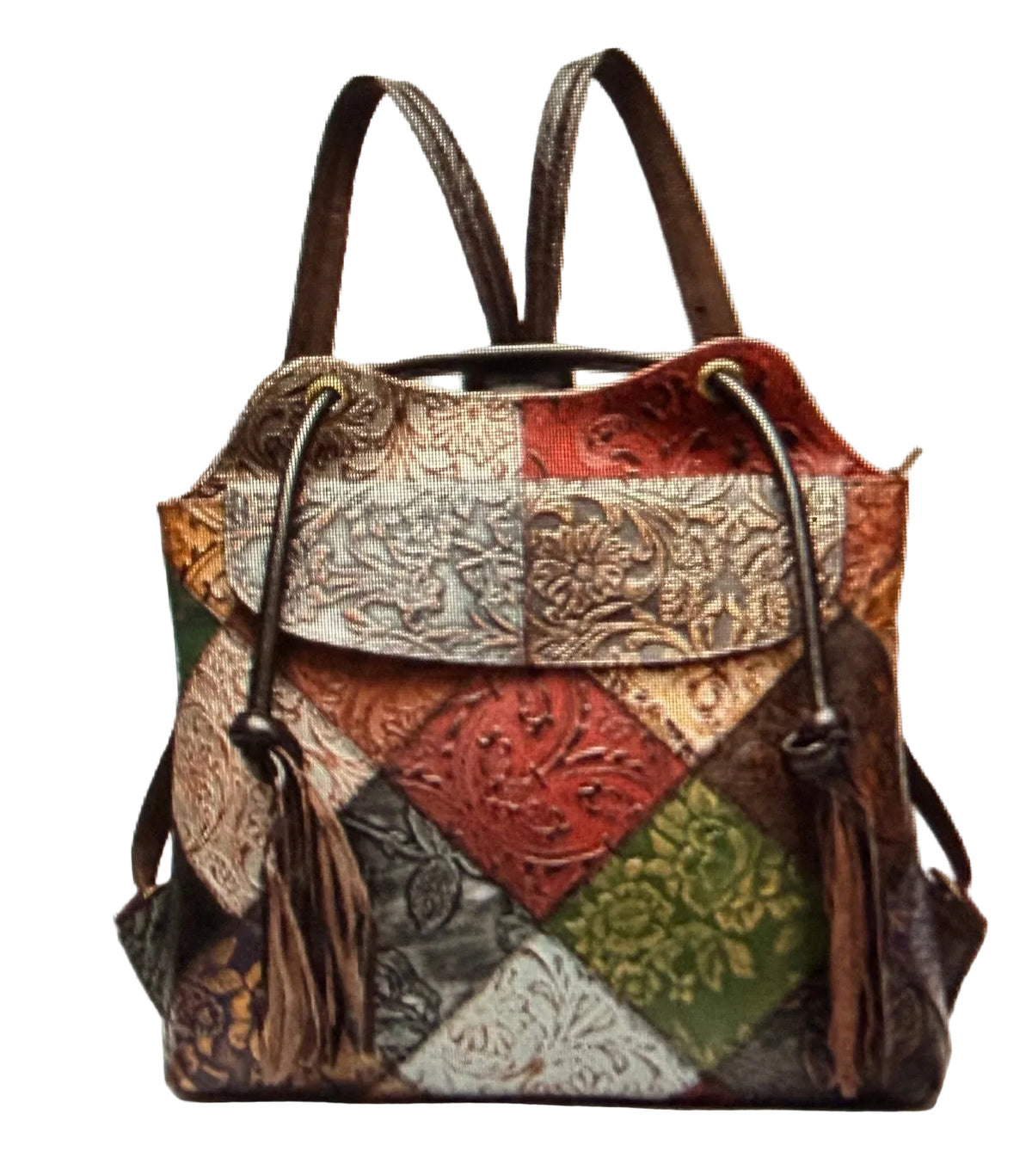 Sac à dos convertible en cuir – Bohème Patchwork
